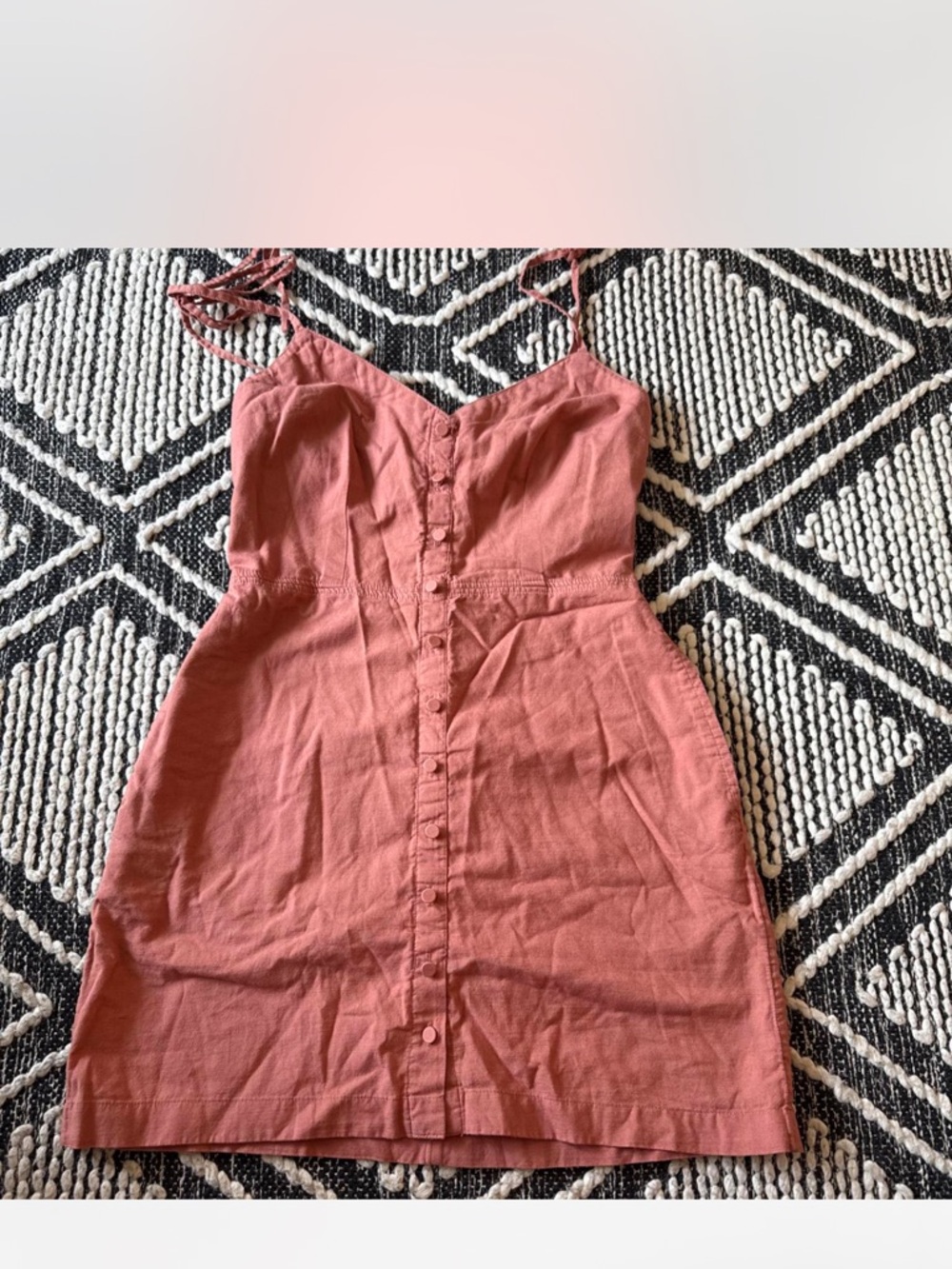 AF Dusty Rose Button-Front Spaghetti Strap Dress